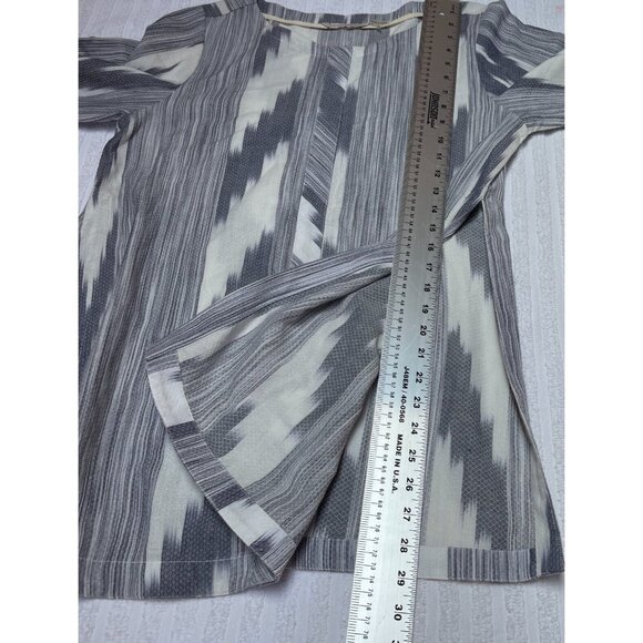 Soft Surroundings Womens Small Round Neck Gray Striped 3/4 Sleeve Tunic Top - Picture 5 of 8